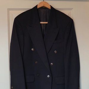 Oscar De La Renta Double Breasted Navy Blazer